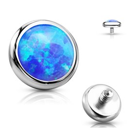 Embout disque avec opale bleue en Titane