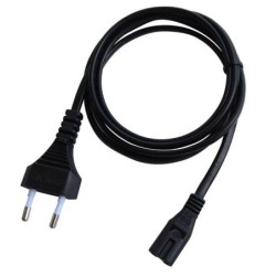 Câble d'alimentation électrique noir 2 plots