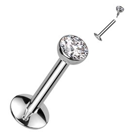 Piercing Labret avec cristal en Titane
