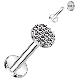 Piercing Labret Rond motif Alvéolé en Titane