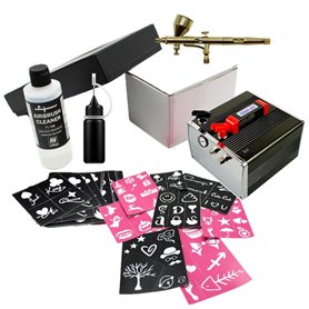 Kit d'aérographe à double action - Pour tatouage temporaire