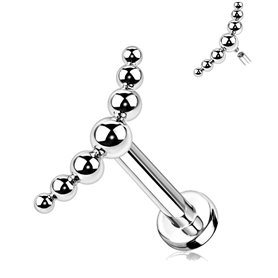 Piercing Labret avec 7 boules asymétriques en Titane