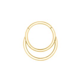 Piercing Anneau Clicker double cercle en Titane PVD Gold