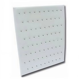 Présentoir à Piercings Blanc en simili cuir - 72 trous