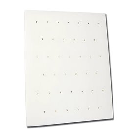 Présentoir à Piercings Blanc en Simili cuir - 30 trous