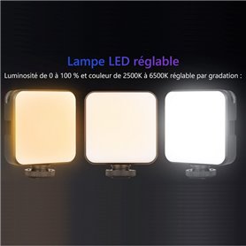 Mini Lampe LED Réglable et Rechargeable 2500K-6500K