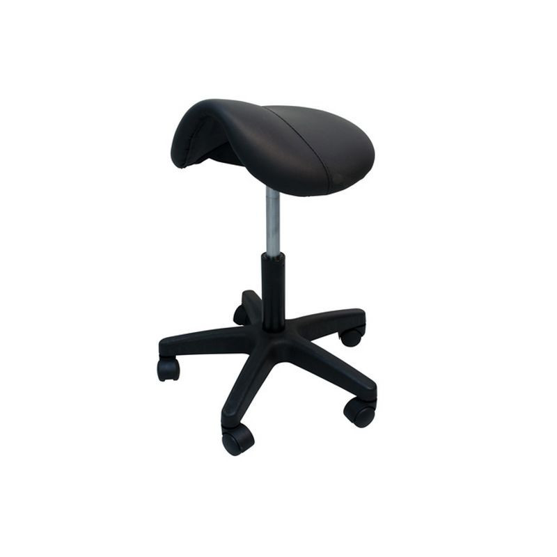 Tabouret noir selle de cheval pour tatoueur