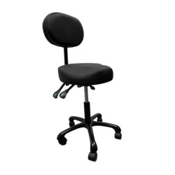 Tabouret avec dossier réglable Noir