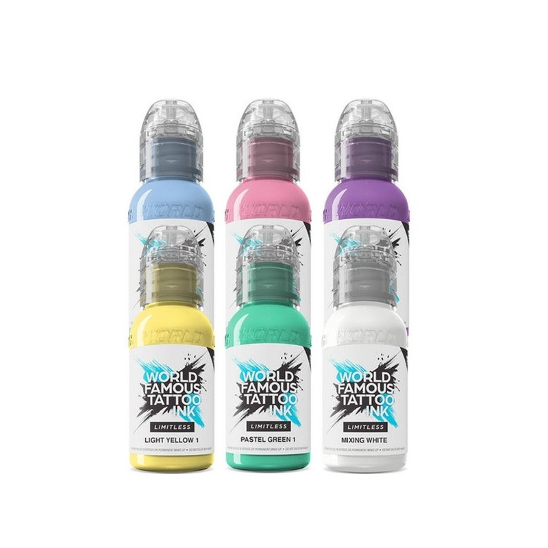 Kit encres WORLD FAMOUS Limitless - Pastel Collection - 30ml Kit encres WORLD FAMOUS Limitless - Pastel Collection - 30ml