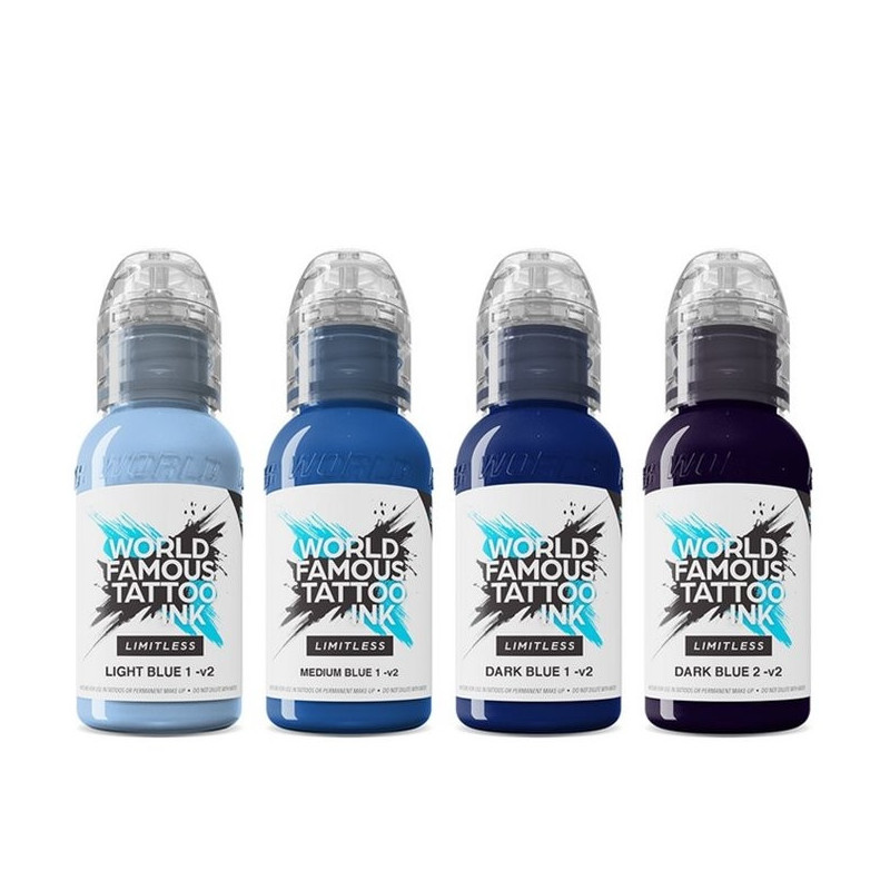Kit encres WORLD FAMOUS Limitless - Collection Shades of Blue - 30ml Kit encres WORLD FAMOUS Limitless - Collection Shades of Blue - 30ml