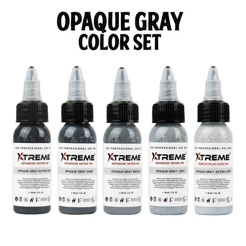 Kit encres Xtreme Ink Opaque Gray Color Set 30ML Kit encres Xtreme Ink Opaque Gray Color Set 30ML