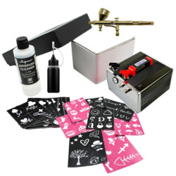 Kit d'aérographe à double action - Pour tatouage temporaire