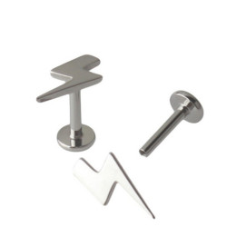 Piercing Labret Eclair en Titane - Pas de vis interne