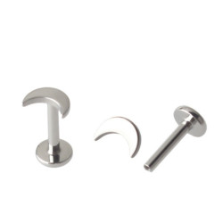 Piercing Labret Lune en Titane - Pas de vis interne