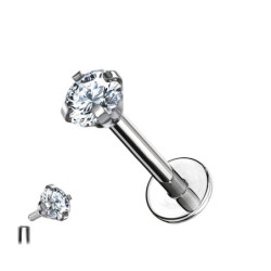 Piercing Labret avec zirconium griffé en Titane