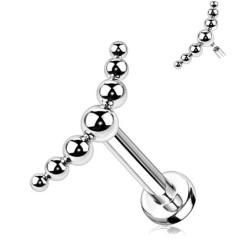 Piercing Labret avec 7 boules asymétriques en Titane