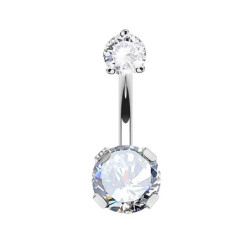 Piercing Banane Double Strass en Titane