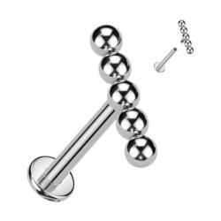 Piercing Labret avec 5 boules en Titane