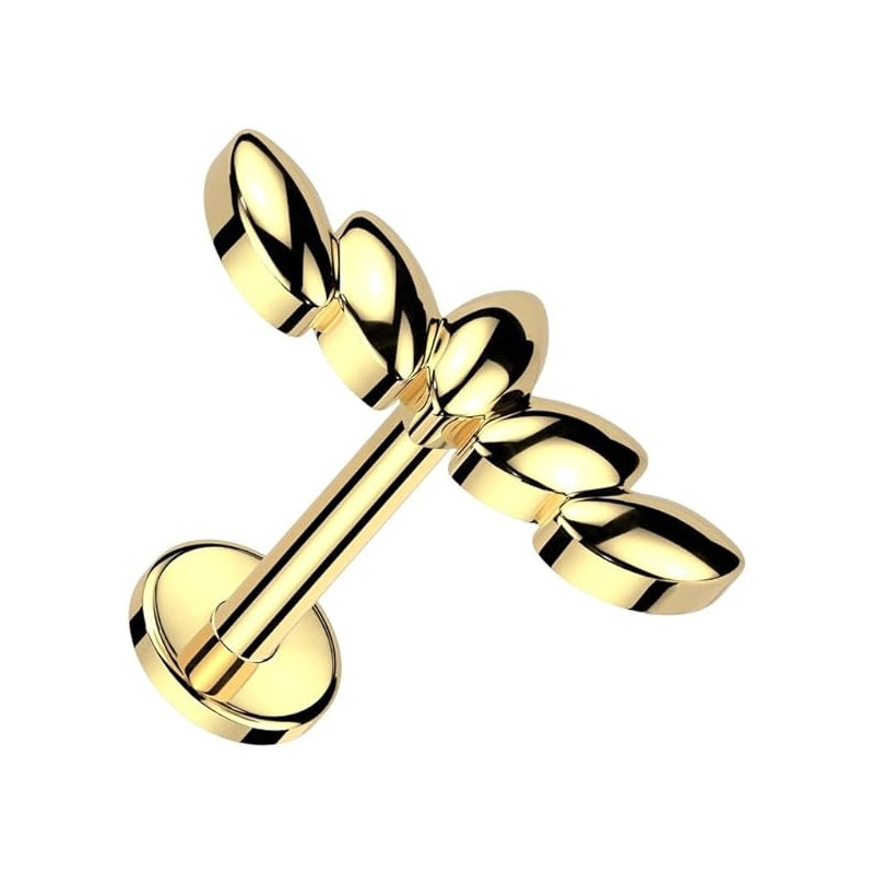 Piercing Labret Marquise en Titane PVD Gold Piercing Labret Marquise en Titane PVD Gold