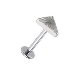 Piercing Labret Triangulaire motif Sunburst en Titane