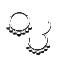 Piercing Anneau Clicker avec boules asymétriques en Titane