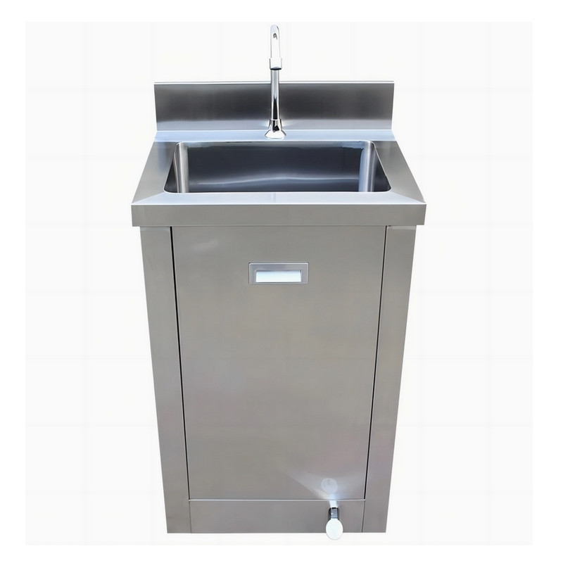 Lave mains en inox avec commande au pied Lave mains en inox avec commande au pied