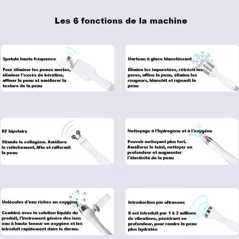 Outils pour Machine Hydradermabrasion 7 en 1 Outils pour Machine Hydradermabrasion 7 en 1