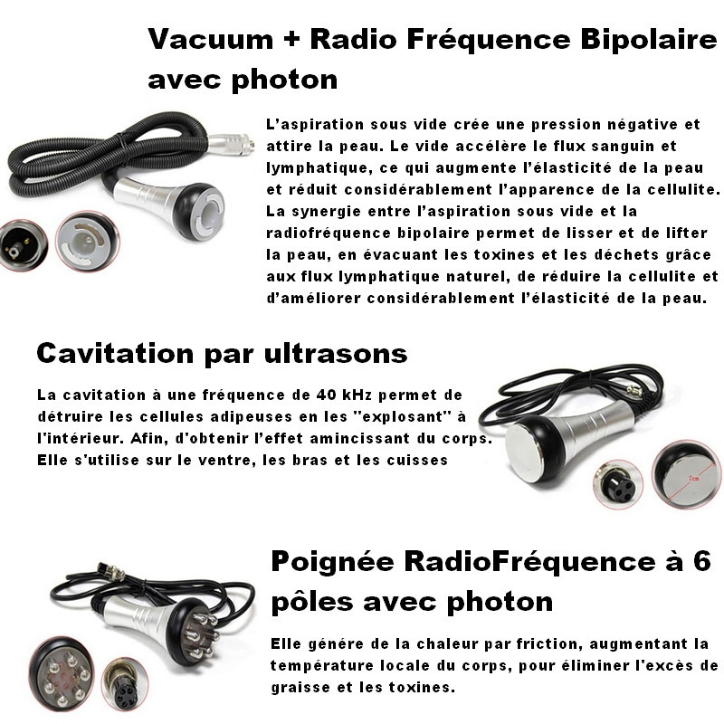 Notice des outils Machine Lypocavitation/radiofréquence Notice des outils Machine Lypocavitation/radiofréquence