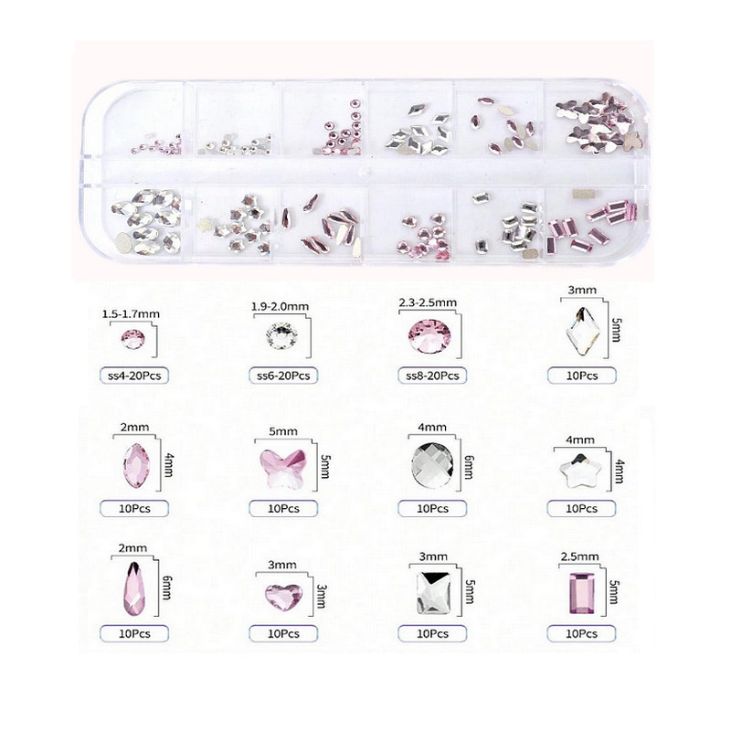 Lot Strass Dentaire - Fantaisie Pastel Pink / Cristal