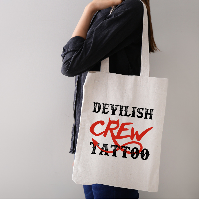 Tote Bag Devilish Tattoo CREW Tote Bag Devilish Tattoo CREW