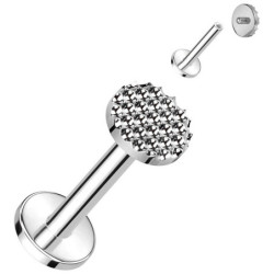 Piercing Labret Rond motif Alvéolé en Titane