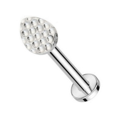 Piercing Labret en forme de goutte motif Alvéolé en Titane