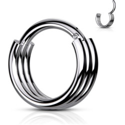 Piercing Anneau Clicker effet triplé en Titane
