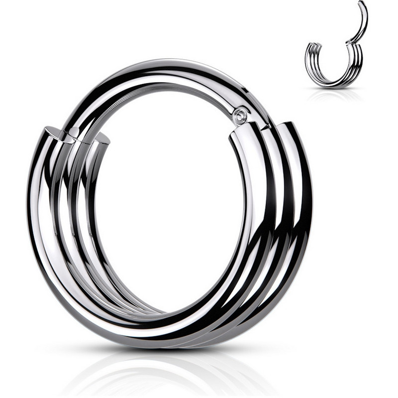 Piercing Anneau Clicker effet triplé en Titane Piercing Anneau Clicker effet triplé en Titane