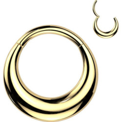 Piercing Anneau Clicker hoop double épaisseur en Titane PVD Gold