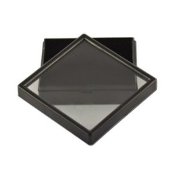 Boîte de présentation carrée 9x9cm pour piercings - Noir