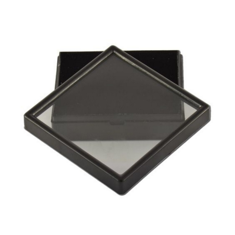 Boîte de présentation carrée 9x9cm pour piercings - Noir