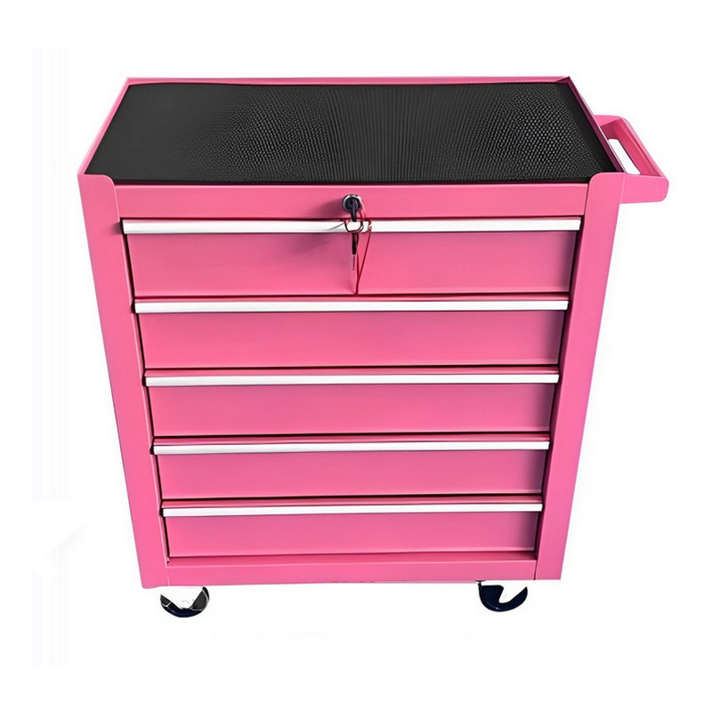 Poste de travail desserte mobile rose TANKSTORM 5 Tiroirs Poste de travail desserte mobile rose TANKSTORM 5 Tiroirs