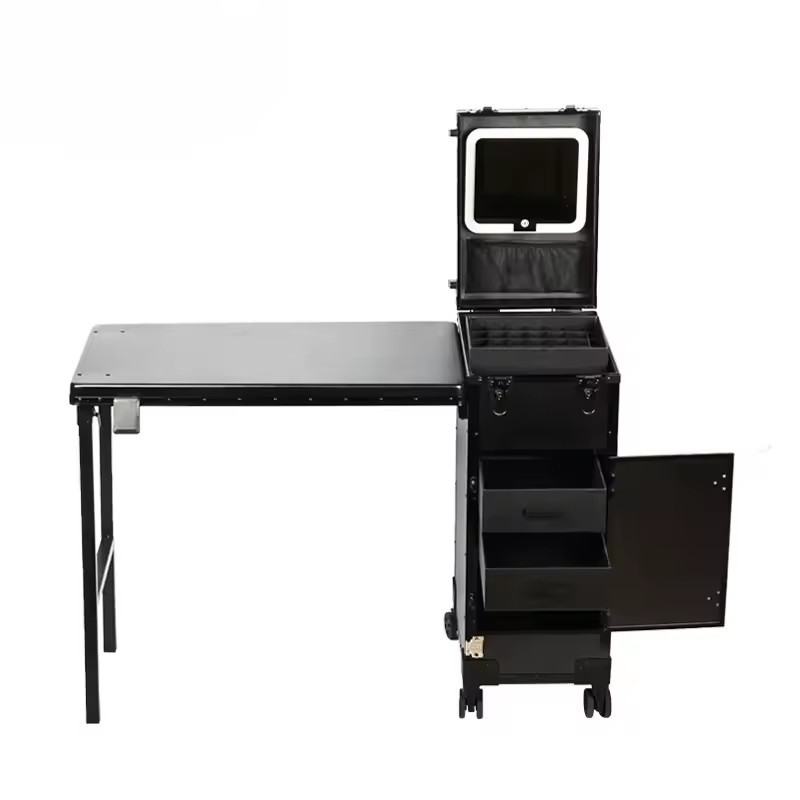 Desserte professionnelle pliante avec table intégrée Desserte professionnelle pliante avec table intégrée