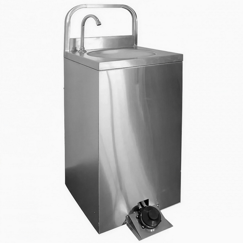 Lave mains autonome en inox avec commande aux pieds Lave mains autonome en inox avec commande aux pieds