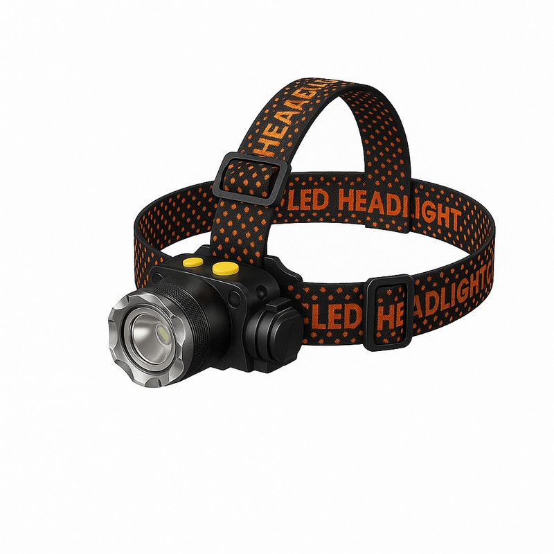 Lampe torche frontale avec bandeau (1 LED)