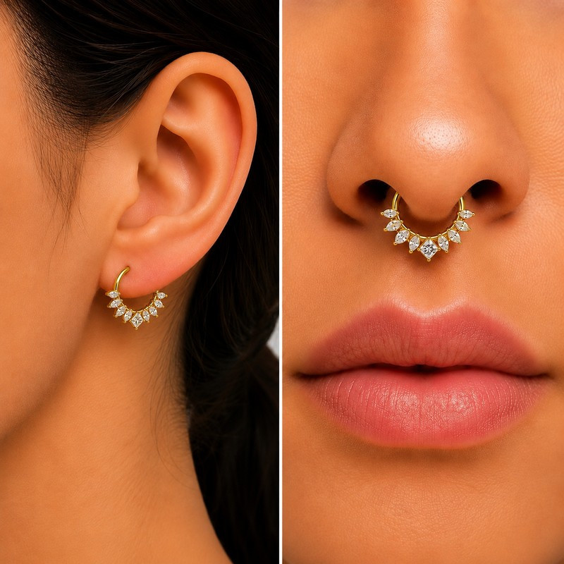 Piercing Anneau Clicker PVD Gold Astera 2 Piercing Anneau Clicker PVD Gold Astera 2
