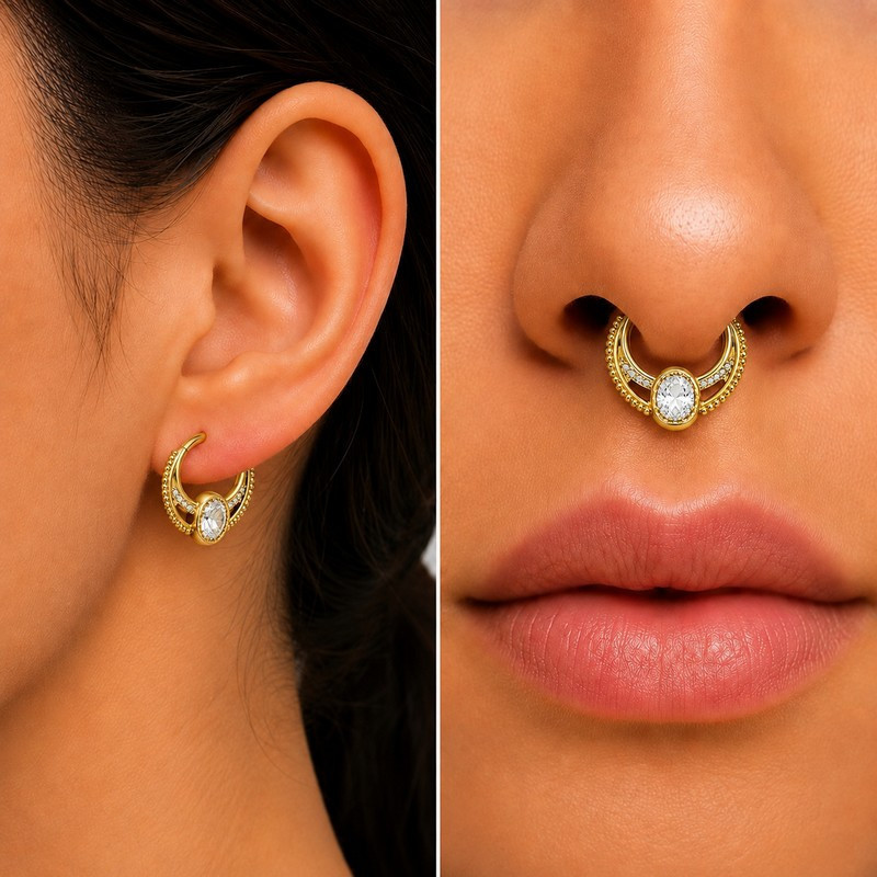 Piercing Anneau Clicker PVD Gold Duolo 2