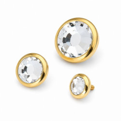 Embout cabochon PVD Gold Strass