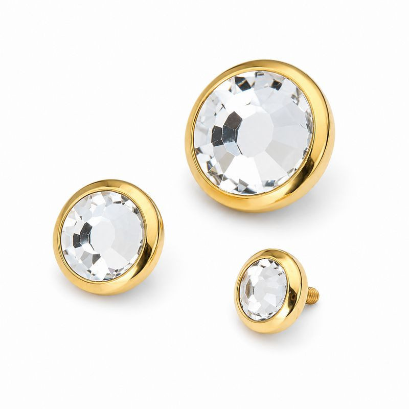 Embout cabochon PVD Gold Strass Embout cabochon PVD Gold Strass