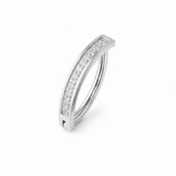 Bijou Nombril Titane Clicker Oval Bumpy Strass