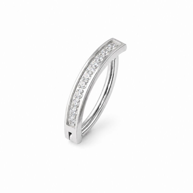 Bijou Nombril Titane Clicker Oval Bumpy Strass Bijou Nombril Titane Clicker Oval Bumpy Strass