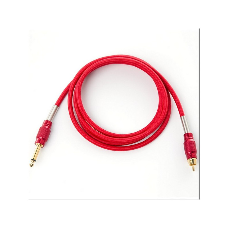 clip cord RCA premium 1.80 rouge pour machine à tatouer clip cord RCA premium 1.80 rouge pour machine à tatouer