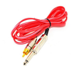 clip cord RCA standard 1.80m rouge pour machine à tatouer