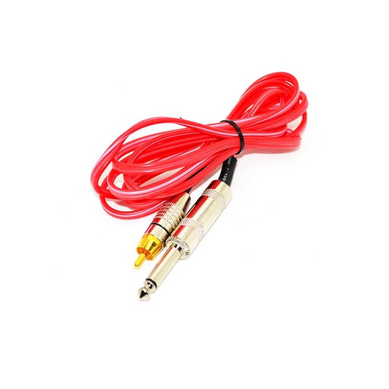 clip cord RCA standard 1.80m rouge pour machine à tatouer clip cord RCA standard 1.80m rouge pour machine à tatouer